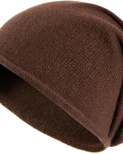 Villand 100% Cashmere Slouchy Beanie Hat for Women, Knitted Ladies Soft Warm Cashmere Skull Beanies Cap