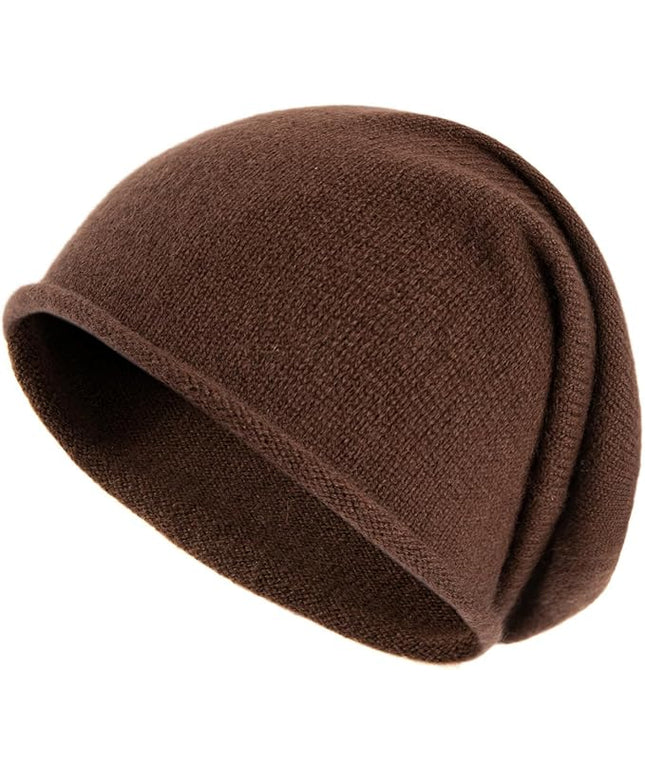 Villand 100% Cashmere Slouchy Beanie Hat for Women, Knitted Ladies Soft Warm Cashmere Skull Beanies Cap