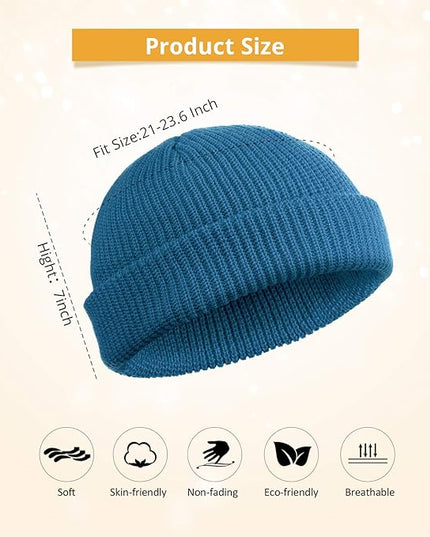SATINIOR Trawler Beanie Watch Hat Roll-up Edge Skullcap Fisherman Beanie for Women Men