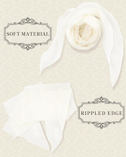 Chiffon Scarf for Women, Removable Flower Neck Scarf Light Soft Fashion Rose Scarves Versatile Headband or Hair Band
