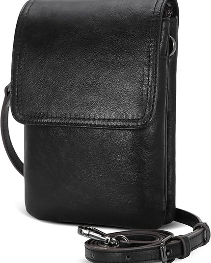Iswee Leather Crossbody Bags for Women RFID Blocking Cell Phone Purse Small Anti-Theft Zippered with Card slots