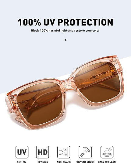 MEETSUN Oversized Fit Over Glasses Sunglasses for Women Men Large Trendy Polarized Sunglasses for Driving UV Protection