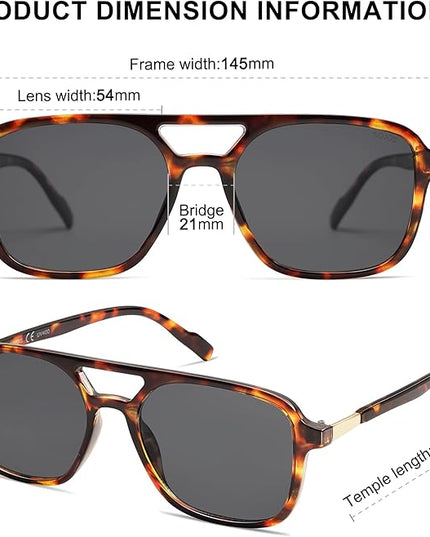 SOJOS Retro Aviator Sunglasses for Women Men,Trendy Rectangle Womens Mens Shades Sun Glasses SJ2202