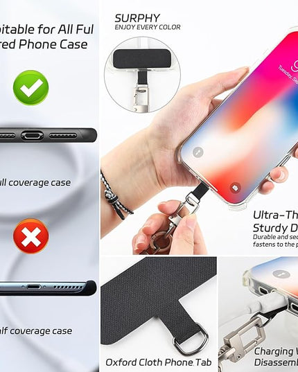 3-in-1 Adjustable Phone Lanyard Crossbody Cell Phone Neck Strap Universal Mobile Wrist Lanyard