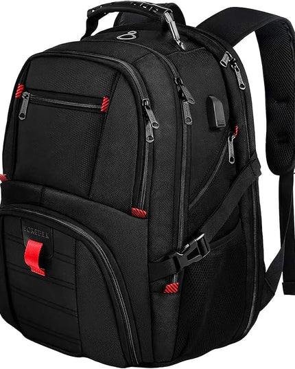 YOREPEK Large Backpack for Men, Extra Large Laptop Backpacks for Men Women, Water Resistant Travel Backpack Airline Approved Business Work Bag with USB Charging Port Fits 17 Inch Computer, Black