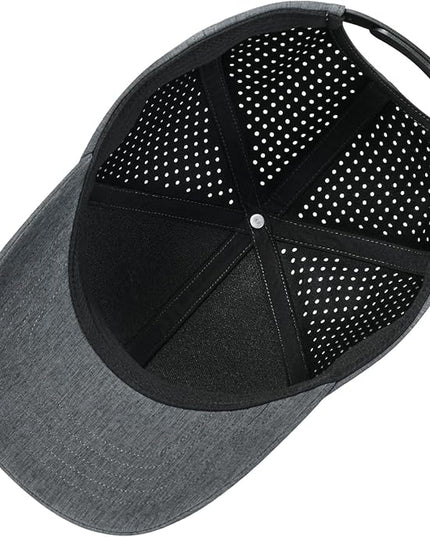 VOBOOM Men Snapback Trucker Hat, Baseball Cap for Breathable Side Laser Cut Holes