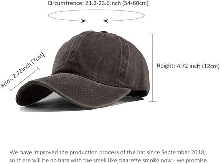 HH HOFNEN Men Women Washed Distressed Twill Cotton Baseball Cap Vintage Adjustable Dad Hat