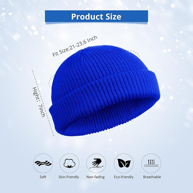 SATINIOR Trawler Beanie Watch Hat Roll-up Edge Skullcap Fisherman Beanie for Women Men