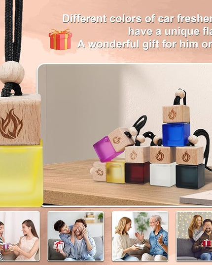 Car Air Freshener Hanging 2 Pack, Teakwood & Cashmere Fragrance Essential Oil Diffuser, Long Lasting Car Scent, Car Accessories for Women