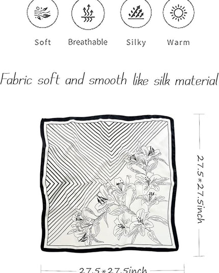 Satin Bandanas Head Scarf For Women Hair Scarves Accessories Lightweight Fashion Wrap Neck Silk Sleeping Headscarf