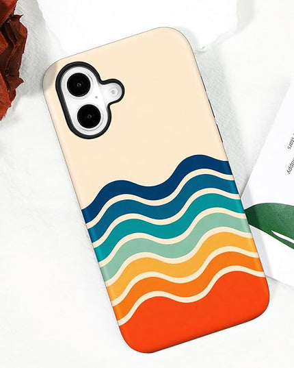 Magnetic for iPhone 17 Case Cute Frog Stripes Phone Case, Summer Shockproof Slim TPU and Hard PC Protective Phone Cover Compatible with MagSafe Designed for Women Girls