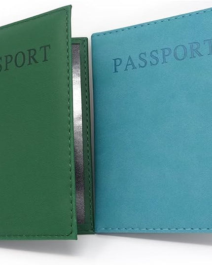 Honbay 2PCS Artificial Leather Passport Holder Cover Passport Case for Men and Women