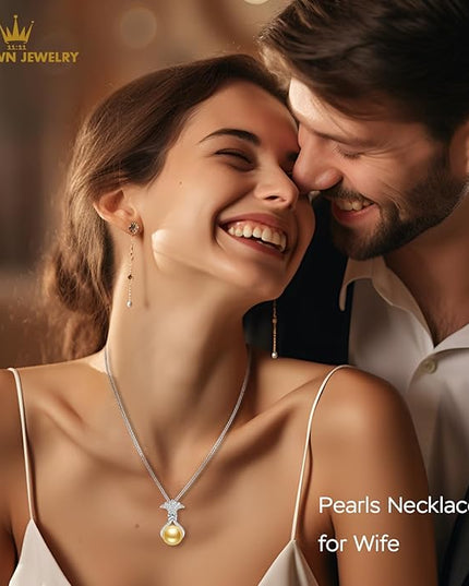 Gifts for Wife Women Anniversary -Pearl Necklace -Mom Girlfriend Her Fine Jewelry Mothers Day Valentines Christmas Birthdays Gift