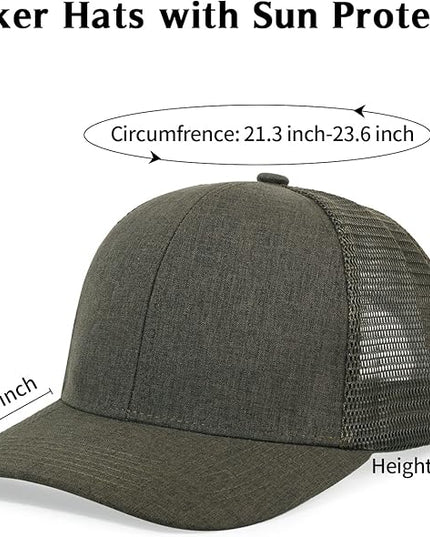 kozinu Unisex Trucker Hats Blank Mesh Snapback Hats Sport Plain Baseball Caps Adjustable Fitted Hat