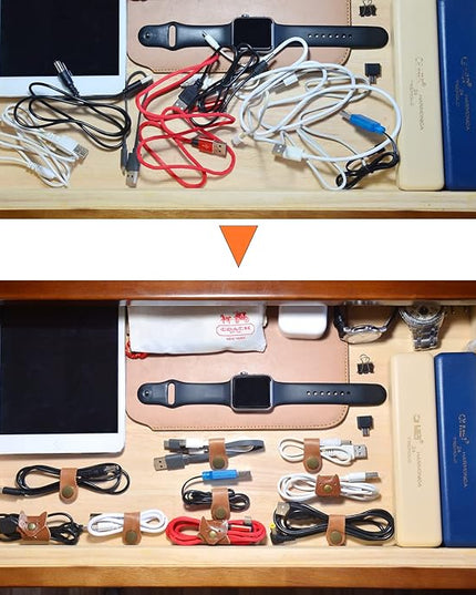 CAILLU Cord Organizer,Cord Keeper,Cable Organizer USB Holder,Cable Management,Cable Straps,Earbud case,wrap Headset Winder,Phone Earphone Clips Ties Stocking Stuffers for Men Gifts