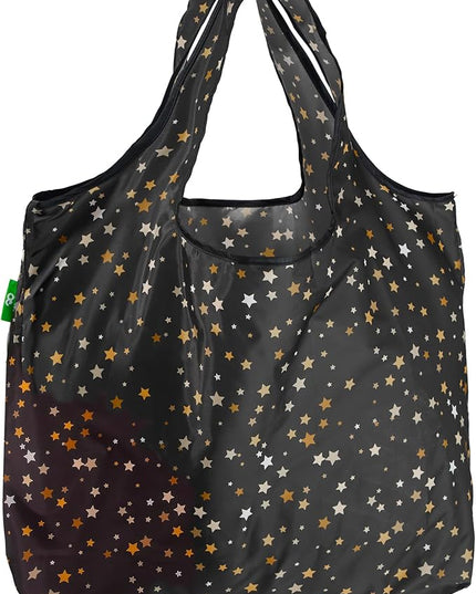 ECO CHIC Foldable Reusable Large Grocery Bags - Foldable Grocery Bags - Lightweight, Recycled & Reusable Shopping Bag - Waterproof, Packable Tote Fitting in Fine Grocery Bag Carrier