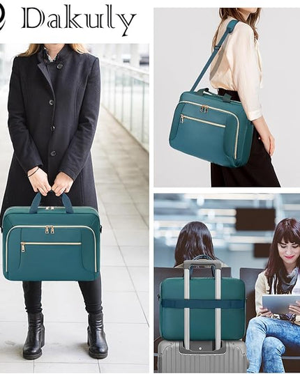 Laptop Bag 17.3 Inch Laptop Briefcase Large Waterproof Laptop Case for Men Women Business Office Work Computer Bag 17 Inch Adjustable Shoulder Messenger Bag, Dark Green