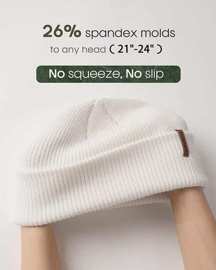 FURTALK Fisherman Beanie for Men Women 2 Styles Cuffless or Cuffed Knitted Unisex Winter Hat Outdoor All-Day Warmth
