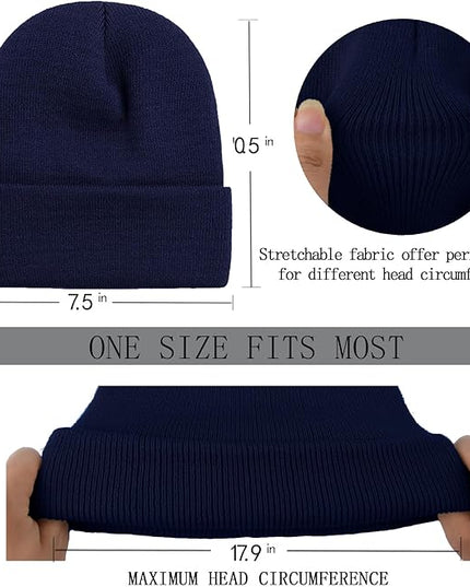 ZOORON 1&2 Pack Beanie for Men Women Slouchy Beanie Hats Winter Knit Caps Soft Ski Hat Unisex