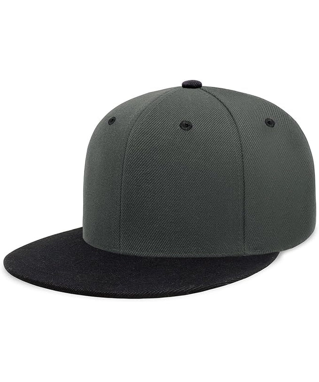 CHOK.LIDS Flat Bill Visor Classic Snapback Hat Blank Adjustable Brim High Top End Trendy Color Style Plain Tone Baseball Cap