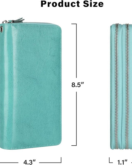 Lavemi Small Compact Women Wallet RFID Blocking Genuine Leather Bifold Purse with ID Windows