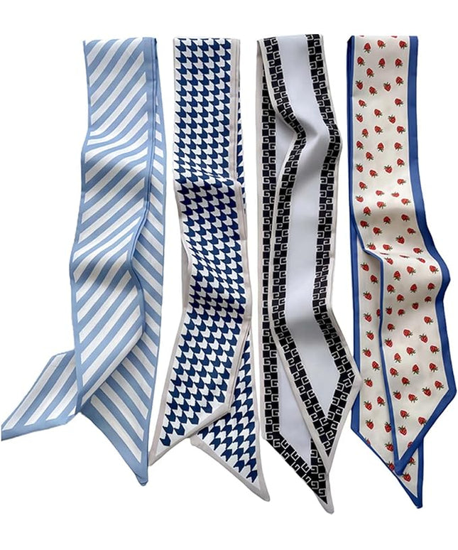 24PCS Fashion Scarves for Women Multifunctional Neck Scarves Purse Scarf Headbands for Bags Hair Accessories