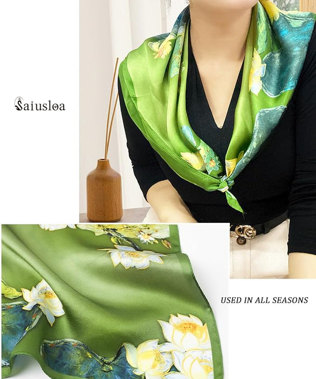 Neck Scarf For Womens Silky Head Scarves Hair Bandanas Square Scarf Fashion Accessories lightweight