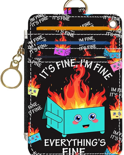 Slim Wallet Credit Card Holder, Small Stove, RFID Wallet Women Cute Small Front Pocket Wallet With Zipper, PU Leather Thin travel RFID Blocking Card Case ID Window,Ladies Gifts