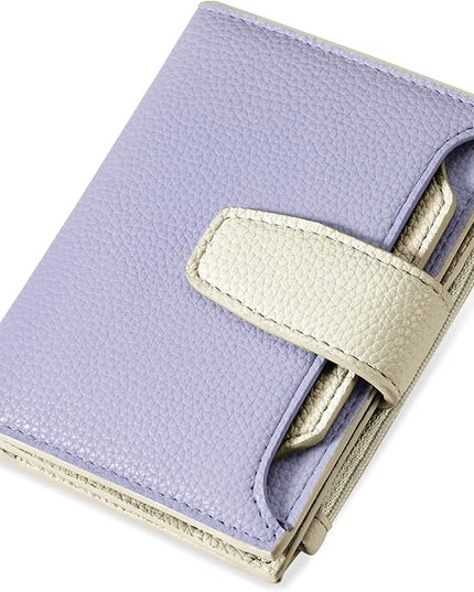 Airkit Small Wallet Women RFID Blocking Soft Leather Bifold Compact Card Holder Wallet for Women with Zipper Coin Pocket 4 ID Window