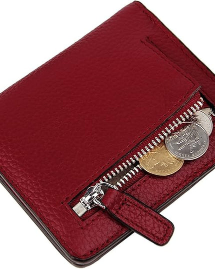AINIMOER Small Leather Wallet for Women, Ladies Credit Card Holder RFID Blocking Women's Mini Bifold Pocket Purse