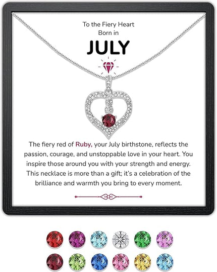 TRYNDI Birthstone Necklace for Women - Infinity 12 Months Birthstone Necklace, Christmas Gifts for Wife, Daughter, Girlfriend, Mom - Mother’s Day, Valentine’s, Anniversary, Birthday Gift for Her