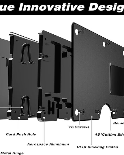 Lenvoten Extra Durable Hinged Minimalist Wallet for Men | Slim Metal RFID Blocking Wallet | Credit Card Holder & Money Clip Holds 20 Cards | Premium Scratch-Resistant Finish | Ideal Gift for Men