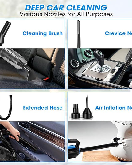 25PCS Car Cleaning Kit, Car Detailing Kit Interior with High Power Handheld Vacuum Cleaner, Windshield Cleaner, Cleaning Gel, Professional Auto Accessories for Men, Women