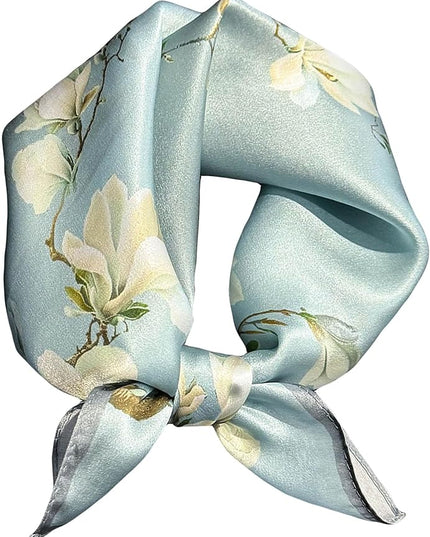 100% Mulberry Silk Scarf for Women Hair Lightweight Square Neckerchief Wrap For Head Scarves 21"