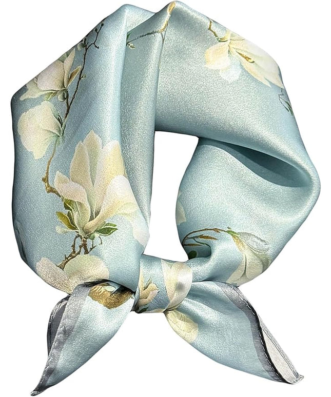 100% Mulberry Silk Scarf for Women Hair Lightweight Square Neckerchief Wrap For Head Scarves 21"