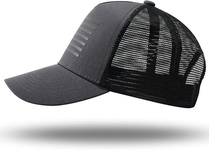 American Flag Trucker Hat - Snapback Hat, Baseball Cap for Men Women - Breathable Mesh Side, Adjustable Fit - for Casual Wear