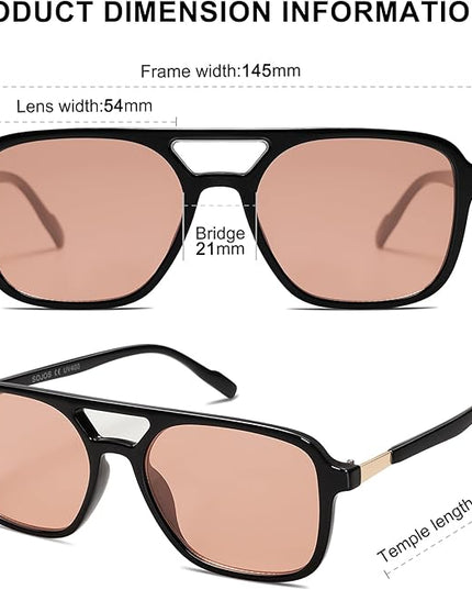 SOJOS Retro Aviator Sunglasses for Women Men,Trendy Rectangle Womens Mens Shades Sun Glasses SJ2202