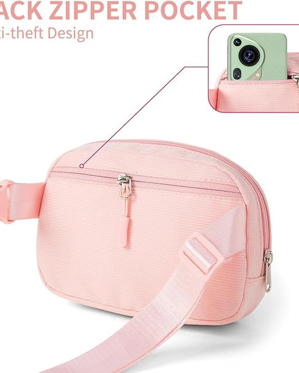 Cute Diy Pink Waist Fanny Pack for Girls, Crossbody Bag Purse Belt Bag,Dance Recital Birthday Gifts for 3 4 5 6 7 8 9 10 11 12 Year Old Kids.(916Pink)