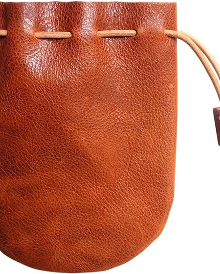 Fantastic Workmanship Genuine Leather Drawstring Coin Purse