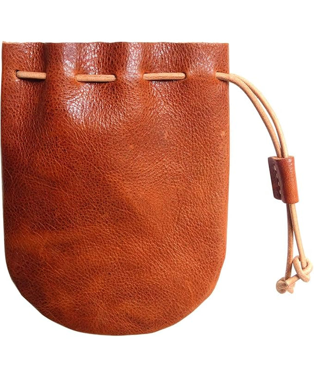 Fantastic Workmanship Genuine Leather Drawstring Coin Purse