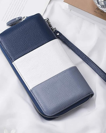 Moflycom Womens Wallet RFID Blocking Genuine Leather Multi Credit Card Large Capacity Zip Around Clutch Travel Purse Wristlet