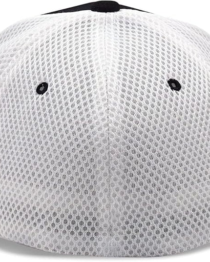 [2 Pack] Hybrid Stretch-Fitted Trucker Cap, Baseball Cap with Air Mesh