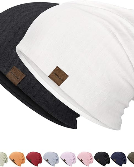Slouchy Beanie for Men Women Soft Lightweight Running Beanie Hat Chemo Cap Skull Cap