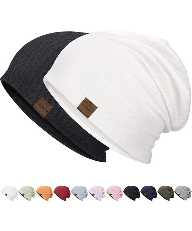 Slouchy Beanie for Men Women Soft Lightweight Running Beanie Hat Chemo Cap Skull Cap