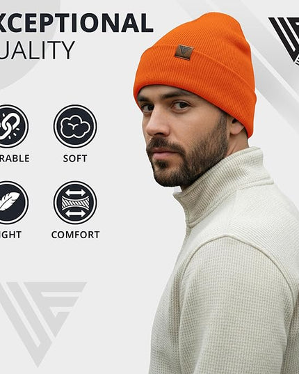 Urban Effort Beanie for Men Women – Warm Acrylic Unisex Knit Winter Hats for Men, Soft Stretch Fit, Classic Streetwear Style