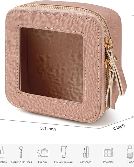 Travel Clear Makeup Bag Set, TSA Approved Cosmetic Bag Case with Zipper Portable Makeup Pouch Toiletry Bag Traveling Cosmetic Organizer Storage Bag Car Organizer Car Essentials
