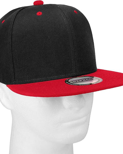 Classic Snapback Hat Cap Hip Hop Style Flat Bill Blank Solid Color Adjustable Size