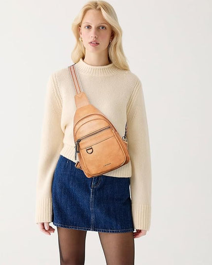 7L Sling Bag for Women Men Vegan Leather Crossbody Bags Fanny Pack Purse Backpack Over Shoulder Bag Travel Anti Theft