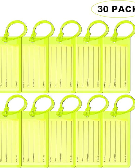30 Pack Luggage Tags for Suitcases, Airplane Travel Essentials for Flying, International Travel Must Haves, and Luggage Accessories by Sodsay