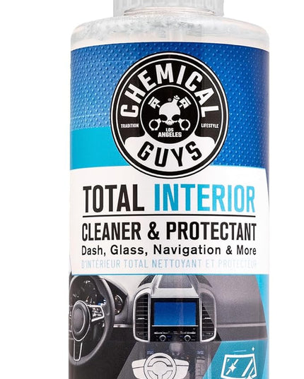 Chemical Guys Total Interior Cleaner & Protectant Interior Cleaner, Cleans & Protects Leather, Vinyl, Plastic, Rubber, Glass with a Streak-Free Finish — Cars, Trucks, SUVs, RVs, 16 oz